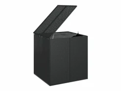 Caja de cojines para jardín Resina mimbre 100x97,5x104 cm Negro Online