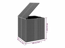 Caja de cojines para jardín Resina mimbre 100x97,5x104 cm Negro Online
