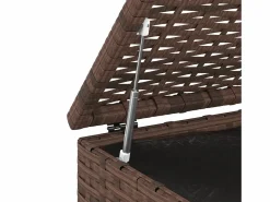 Caja de cojines para jardín de resina tejida 100x49x103,5cm Marrón^ Online