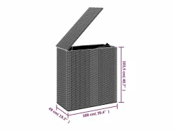 Caja de cojines para jardín de resina tejida 100x49x103,5cm Marrón^ Online