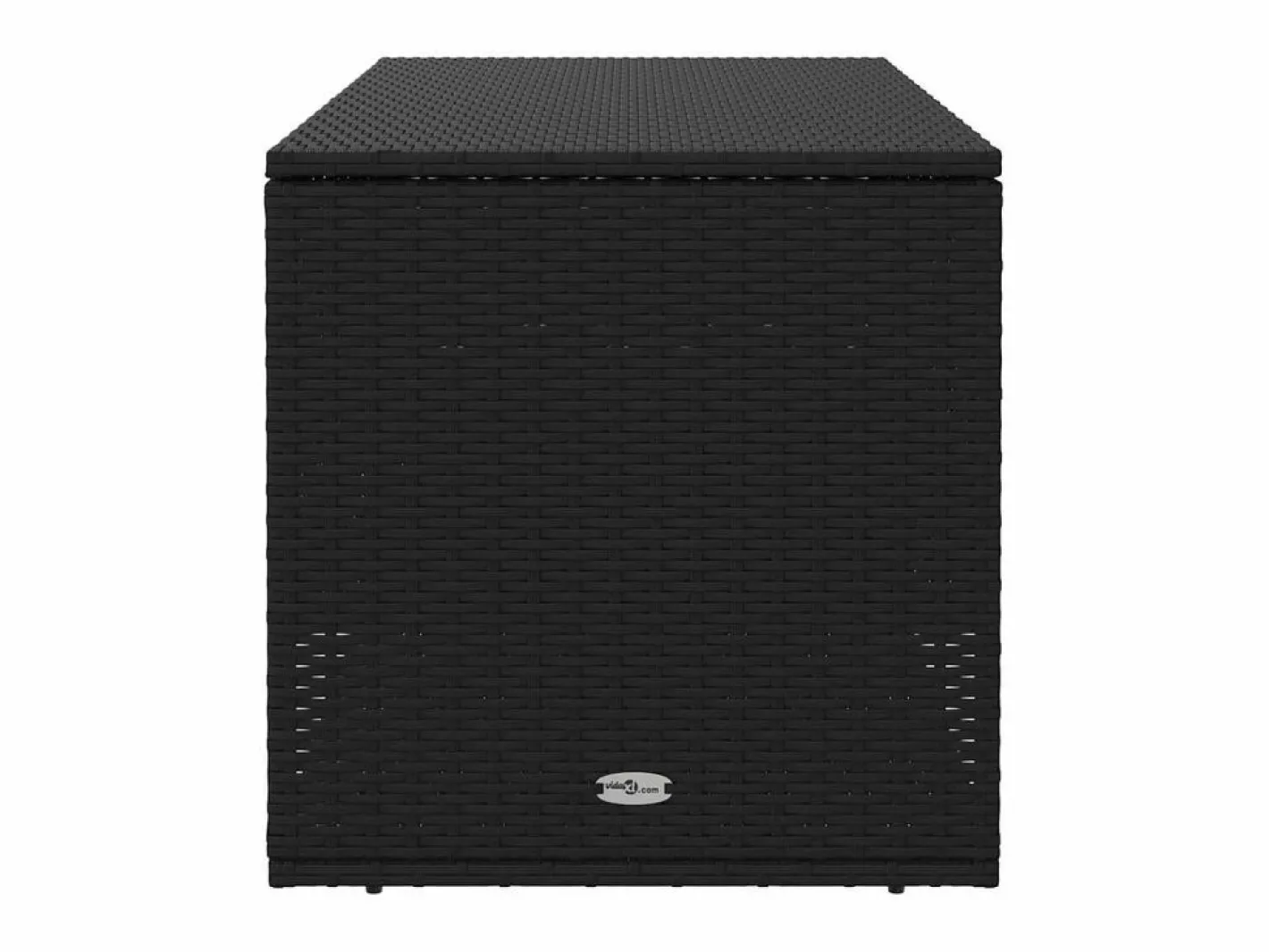 Armario De Jardín|Caja de cojín exterior negra 100x55x55,5cm resina tejida
