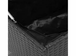 Armario De Jardín|Caja de cojín exterior negra 100x55x55,5cm resina tejida