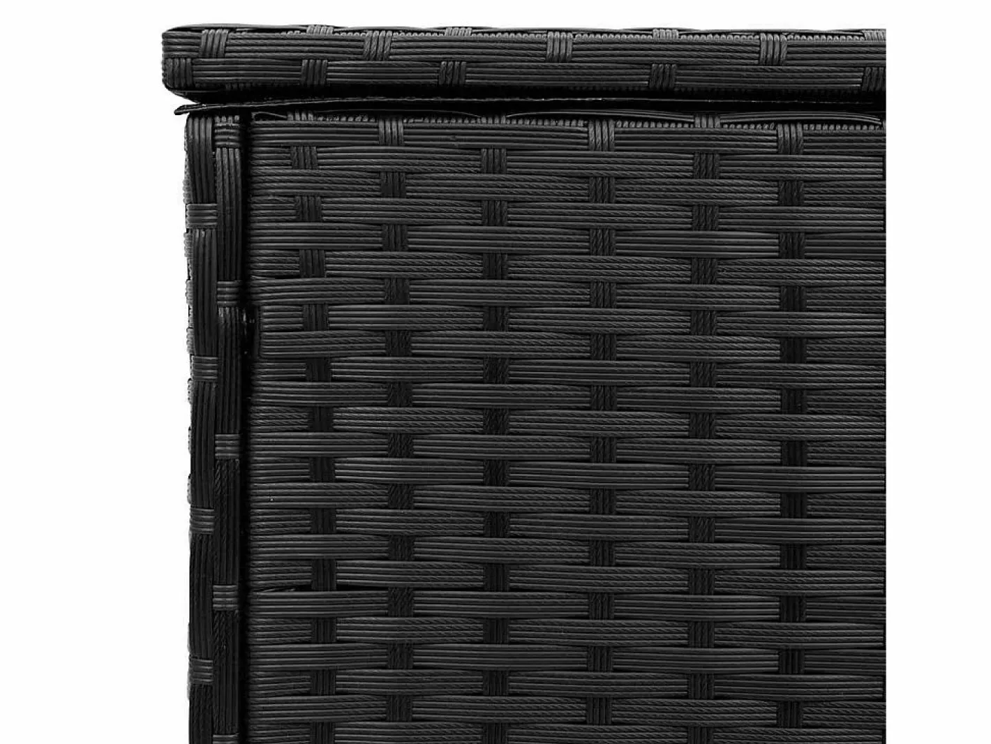 Armario De Jardín|Caja de cojín exterior negra 100x55x55,5cm resina tejida