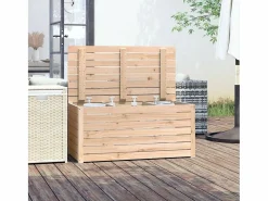 Caja de jardín 101x50,5x46,5 cm madera maciza de pino Marru00f3n Clearance