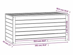 Caja de jardín 101x50,5x46,5 cm madera maciza de pino Marru00f3n Clearance
