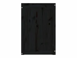 Caja de lavandería negra 44x44x66 cm Madera maciza de pino^