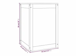 Caja de lavandería negra 44x44x66 cm Madera maciza de pino^