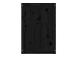 Cesto De Ropa|Caja de lavandería negra 88,5x44x66 cm Madera maciza de pino
