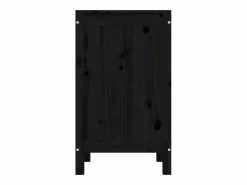 Caja de lavandería negra 44x44x76 cm Madera maciza de pino Negro New