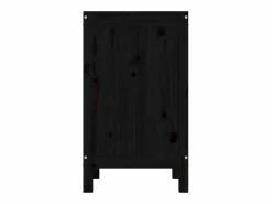 Caja de lavandería negra 44x44x76 cm Madera maciza de pino Negro New