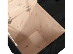 Caja de lavandería negra 88,5x44x76 cm Madera maciza de pino^ Hot