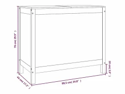 Caja de lavandería negra 88,5x44x76 cm Madera maciza de pino^ Hot