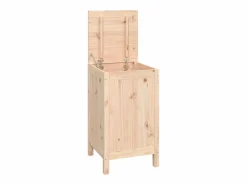 Caja de lavandería 44x44x76 cm Madera maciza de pino Marru00f3n New