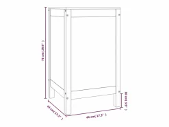 Caja de lavandería 44x44x76 cm Madera maciza de pino Marru00f3n New