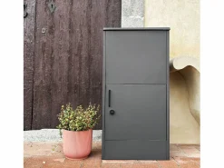 Sweeek Caja de paquetes de 56cm en acero galvanizado con candado antracita Gris antracita New