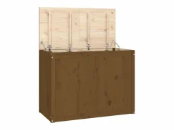 Caja de ropa marrón miel 88,5x44x66 cm Madera maciza de pino Marru00f3n Best