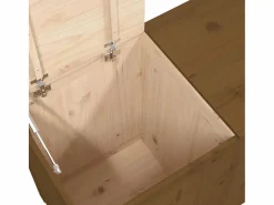 Caja de ropa marrón miel 88,5x44x66 cm Madera maciza de pino Marru00f3n Best