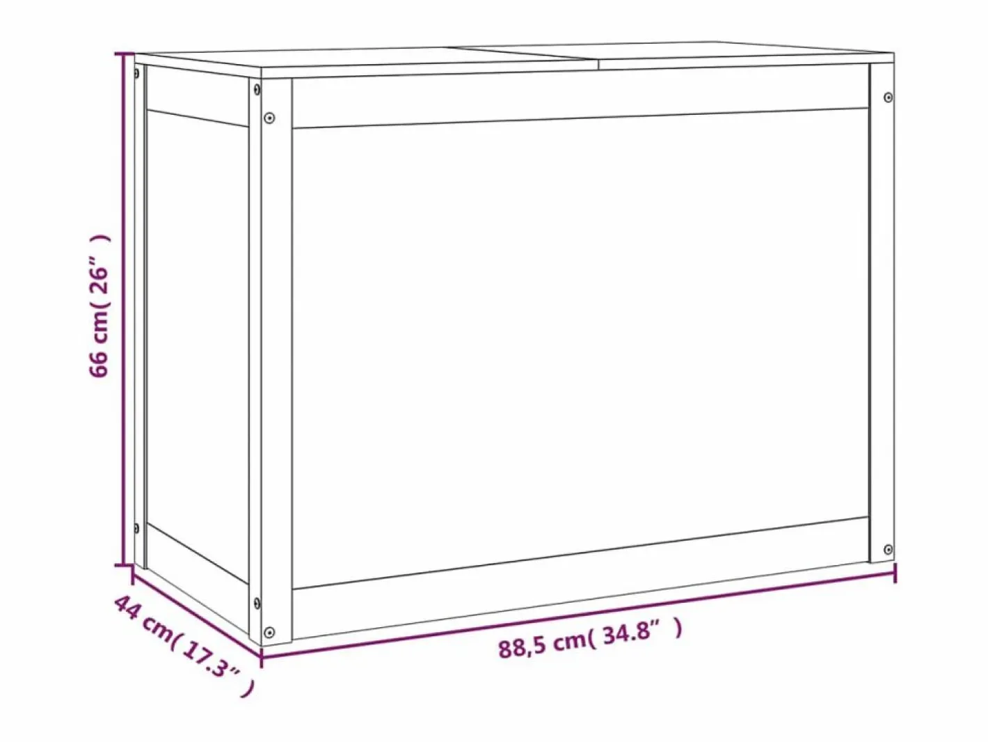 Caja de ropa marrón miel 88,5x44x66 cm Madera maciza de pino Marru00f3n Best