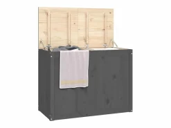 Caja de ropa sucia 88,5x44x66 cm Madera maciza de pino Gris Hot