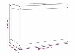 Caja de ropa sucia 88,5x44x66 cm Madera maciza de pino Gris Hot