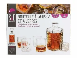 Cook Concept Accesorios Para Vino Y Bar|Caja de whisky con botella y 4 vasos