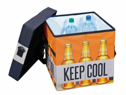 Cajas de almacenamiento Fabo, bolsa refrigeradora, taburete, con tapa, negro, blanco, naranja.^ebuy24 Hot