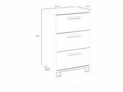 Venprodin Cajonera 3 Cajones - 68X42X35 Blanco Discount