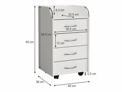 Cajonera con ruedas 36x40x65 gwendolyn^Vicco
