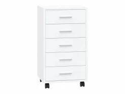 Cajonera con ruedas madera contrachapada blanco brillante^vidaxl Outlet