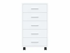 Cajonera con ruedas madera contrachapada blanco brillante^vidaxl Outlet