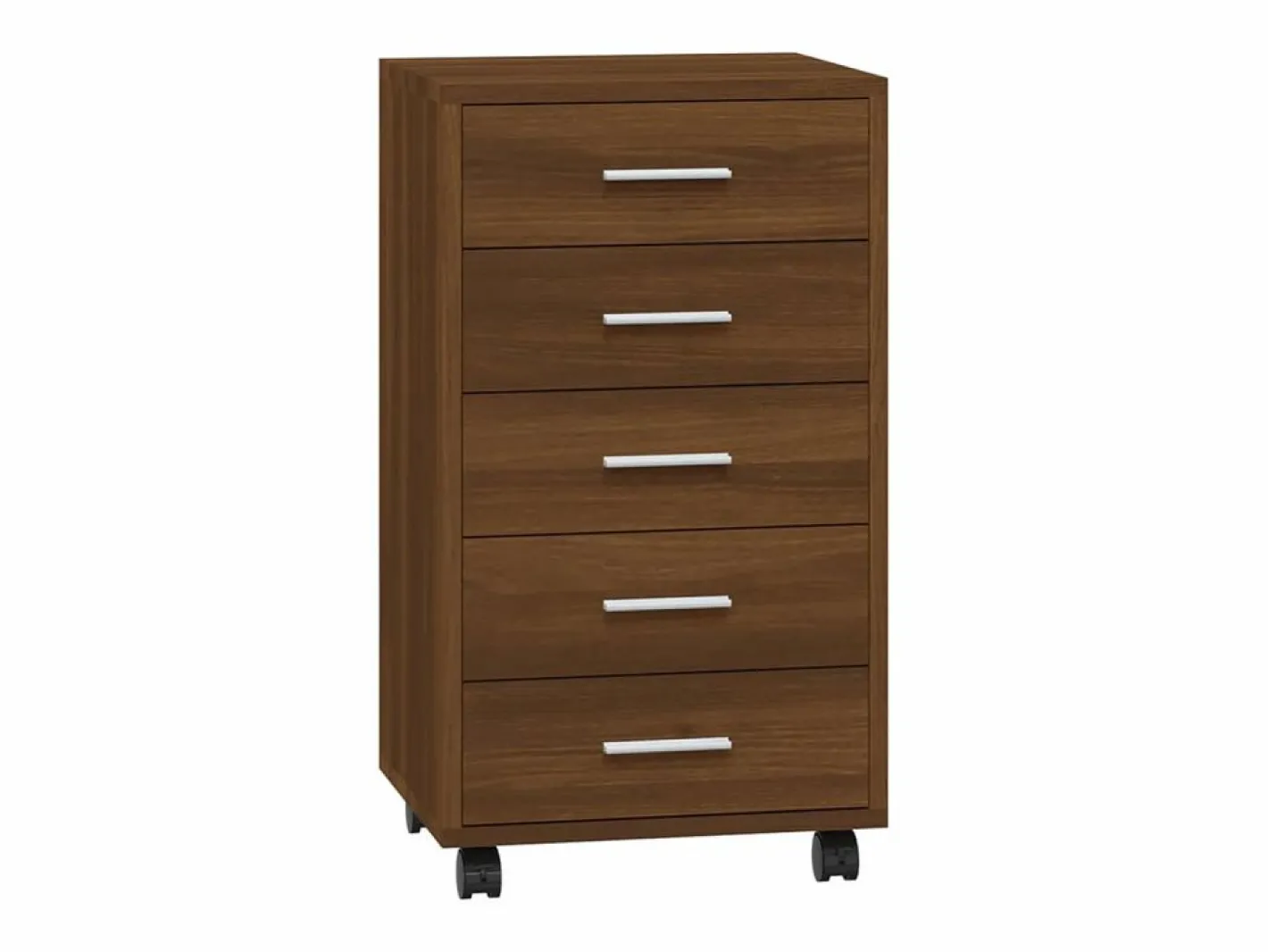 vidaxl Cajonera De Escritorio|Cajonera con ruedas madera contrachapada marrón roble