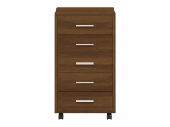vidaxl Cajonera De Escritorio|Cajonera con ruedas madera contrachapada marrón roble