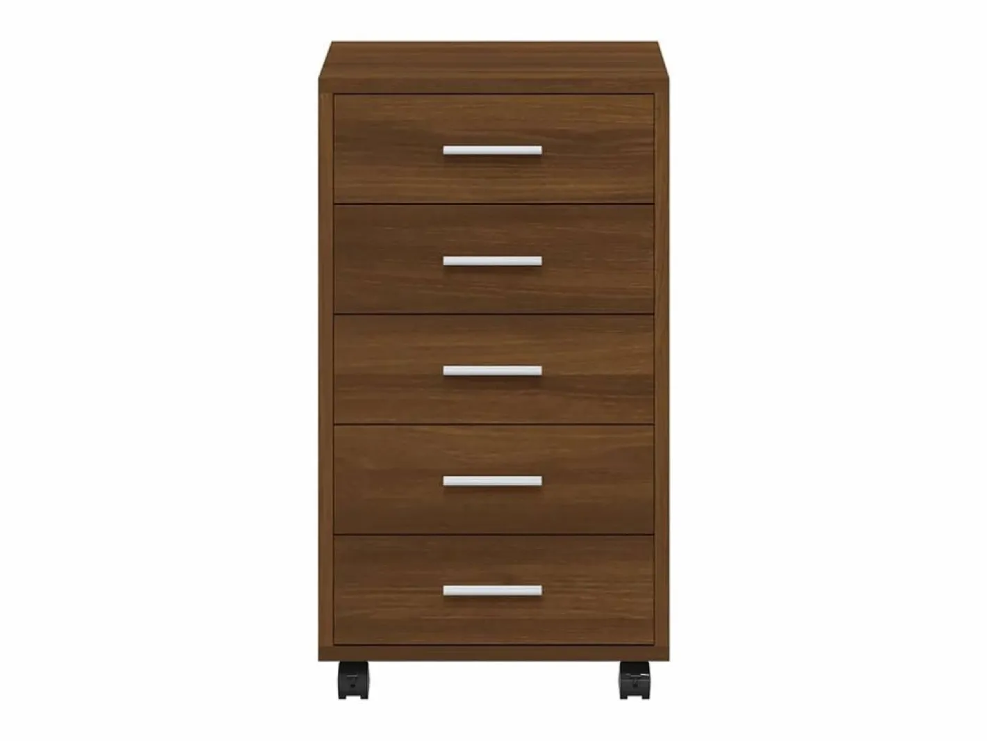 vidaxl Cajonera De Escritorio|Cajonera con ruedas madera contrachapada marrón roble