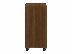 vidaxl Cajonera De Escritorio|Cajonera con ruedas madera contrachapada marrón roble