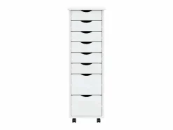 vidaxl Cajonera con ruedas MOSS madera maciza de pino Blanco Sale