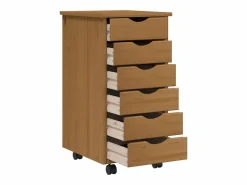 Cajonera con ruedas MOSS madera maciza pino marrón miel^vidaxl Online