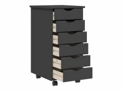 vidaxl Cajonera De Escritorio|Cajonera con ruedas MOSS madera maciza de pino