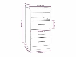 vidaxl Cajonera de madera contrachapada Sonoma 40x50x76 cm Gris New