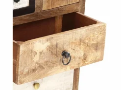 vidaxl Armario De Jardín|Cajonera de madera maciza reciclada 45x30x105 cm
