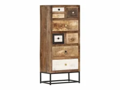 vidaxl Armario De Jardín|Cajonera de madera maciza reciclada 45x30x105 cm