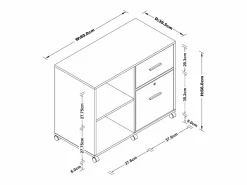 Vente-unique Cajonera De Escritorio|Cajonera de oficina con 2 cajones color - NILIKO