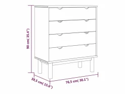 Cajonera OTTA madera maciza de pino 76,5x39,5x90 cm^vidaxl Clearance