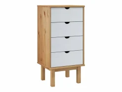vidaxl Cómoda|Cajonera OTTA madera maciza de pino marrón y 45x39x90 cm