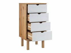 vidaxl Cómoda|Cajonera OTTA madera maciza de pino marrón y 45x39x90 cm