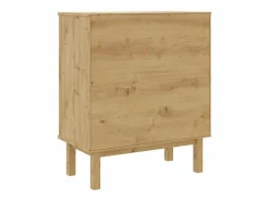 vidaxl Cajonera OTTA madera maciza pino marrón y 76,5x39,5x90 cm Gris Hot