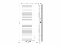 LuxeBath Calentador de radiador de calefacción secador de toallas de baño 600x1800mm Blanco New
