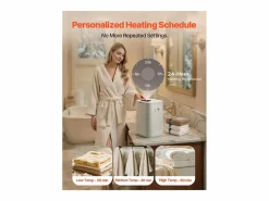 Calentador de Toallas 20 L SucceBuy, Cubo Secatoallas para Baño, con Pantalla LED, Regulación de Temperatura, Temporizador y Bloqueo de Seguridad^ Sale