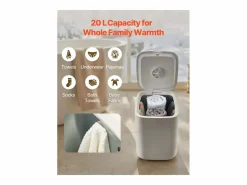 Calentador de Toallas 20 L SucceBuy, Cubo Secatoallas para Baño, con Pantalla LED, Regulación de Temperatura, Temporizador y Bloqueo de Seguridad^ Sale