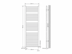 Calentador de toallas Sahara Design, 600 x 1800 mm, , conexión lateral, forma recta^LuxeBath Outlet