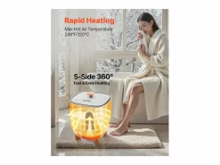 Calentador de Toallas SucceBuy 25 L, Cubo Secatoallas para Baño, con Pantalla LED, Regulación de Temperatura y Temporizador 20/40/60/90 min Gris Sale